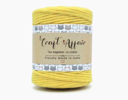 Lemon - 3 mm Single Strand Macrame Cord | Twisted macrame Cord | Macrame cord | Adikala Craft Store | Art Craft | collection | Projects | DIY | Craft | Craft Making