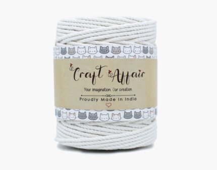 White - 3 mm Twisted Macrame Cord | Twisted macrame Cord | Macrame cord | Adikala Craft Store | Art Craft | collection | Projects | DIY | Craft | Craft Making