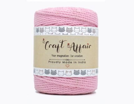 Baby Pink - 3 mm Twisted Macrame Cord | Twisted macrame Cord | Macrame cord | Adikala Craft Store | Art Craft | collection | Projects | DIY | Craft | Craft Making