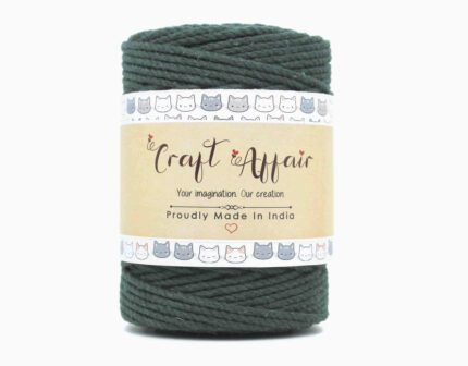 Bottle Green - 3 mm Twisted Macrame Cord | Twisted macrame Cord | Macrame cord | Adikala Craft Store | Art Craft | collection | Projects | DIY | Craft | Craft Making