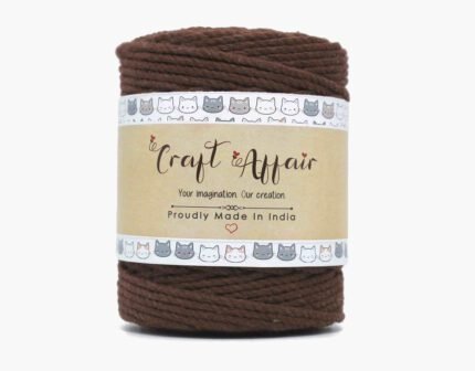 Coffee - 3 mm Twisted Macrame Cord | Twisted macrame Cord | Macrame cord | Adikala Craft Store | Art Craft | collection | Projects | DIY | Craft | Craft Making