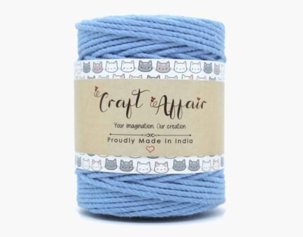 Denim - 3 mm Twisted Macrame Cord | Twisted macrame Cord | Macrame cord | Adikala Craft Store | Art Craft | collection | Projects | DIY | Craft | Craft Making