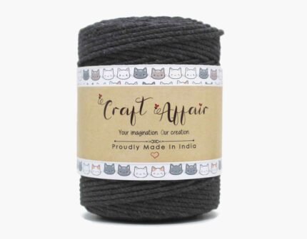 Charcoal - 3 mm Twisted Macrame Cord | Twisted macrame Cord | Macrame cord | Adikala Craft Store | Art Craft | collection | Projects | DIY | Craft | Craft Making