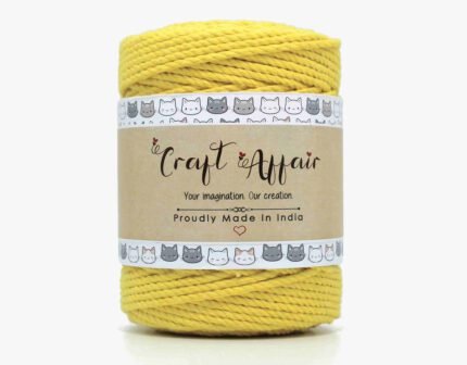 Lemon - 3 mm Twisted Macrame Cord | Twisted macrame Cord | Macrame cord | Adikala Craft Store | Art Craft | collection | Projects | DIY | Craft | Craft Making