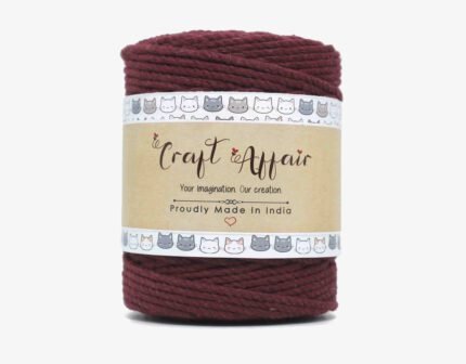 Maroon - 3 mm Twisted Macrame Cord | Twisted macrame Cord | Macrame cord | Adikala Craft Store | Art Craft | collection | Projects | DIY | Craft | Craft Making