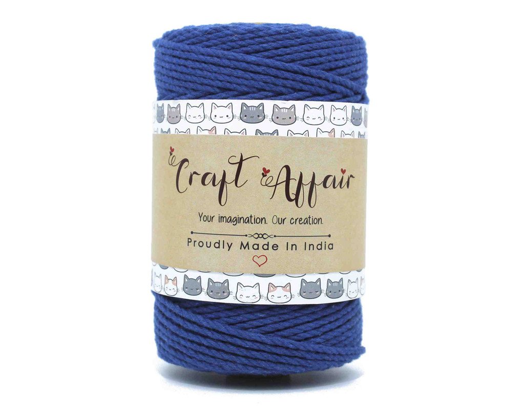 Craft Affair | 3ply Twisted Macrame Cord / Macrame Threads for Wall Hanging, Purse Making, Bag Making