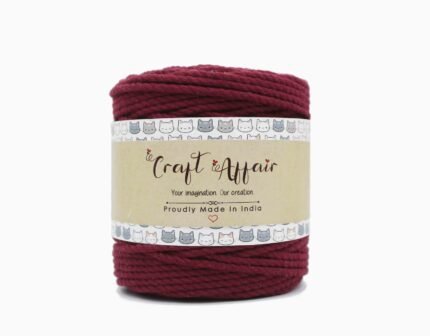 Maroon - 4 mm Twisted Macrame Cord | Twisted macrame Cord | Macrame cord | Adikala Craft Store | Art Craft | collection | Projects | DIY | Craft | Craft Making