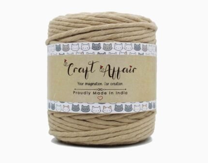 Beige - 4 mm Single Strand Macrame Cord | Twisted macrame Cord | Macrame cord | Adikala Craft Store | Art Craft | collection | Projects | DIY | Craft | Craft Making