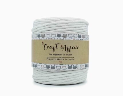 White - 4 mm Single Strand Macrame Cord | Twisted macrame Cord | Macrame cord | Adikala Craft Store | Art Craft | collection | Projects | DIY | Craft | Craft Making