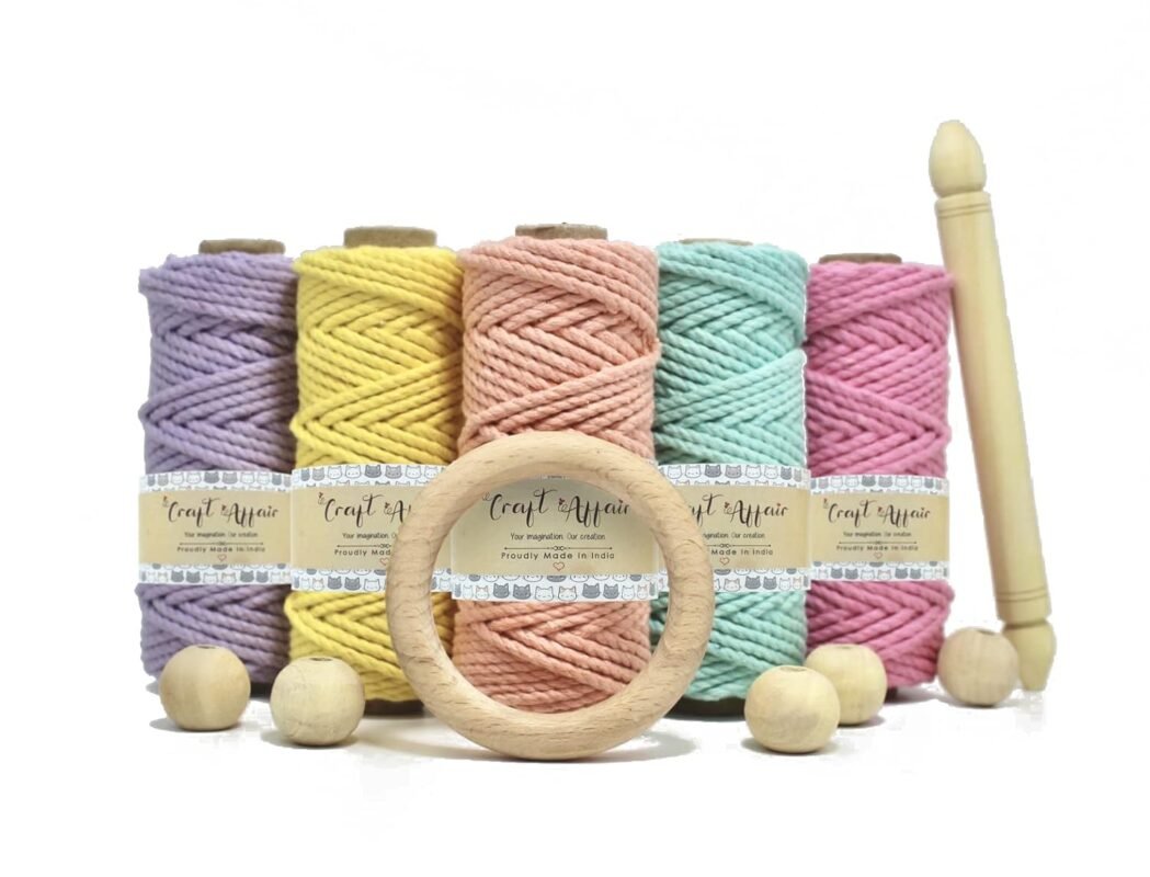 Craft Affair | 3ply Twisted Macrame Kit / Macrame Threads for Wall Hanging, Purse Making, Bag Making