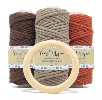 Craft Affair | 3ply Twistwd Macrame Cord Kit / Macrame Threads for Wall Hanging, Purse Making, Bag Making