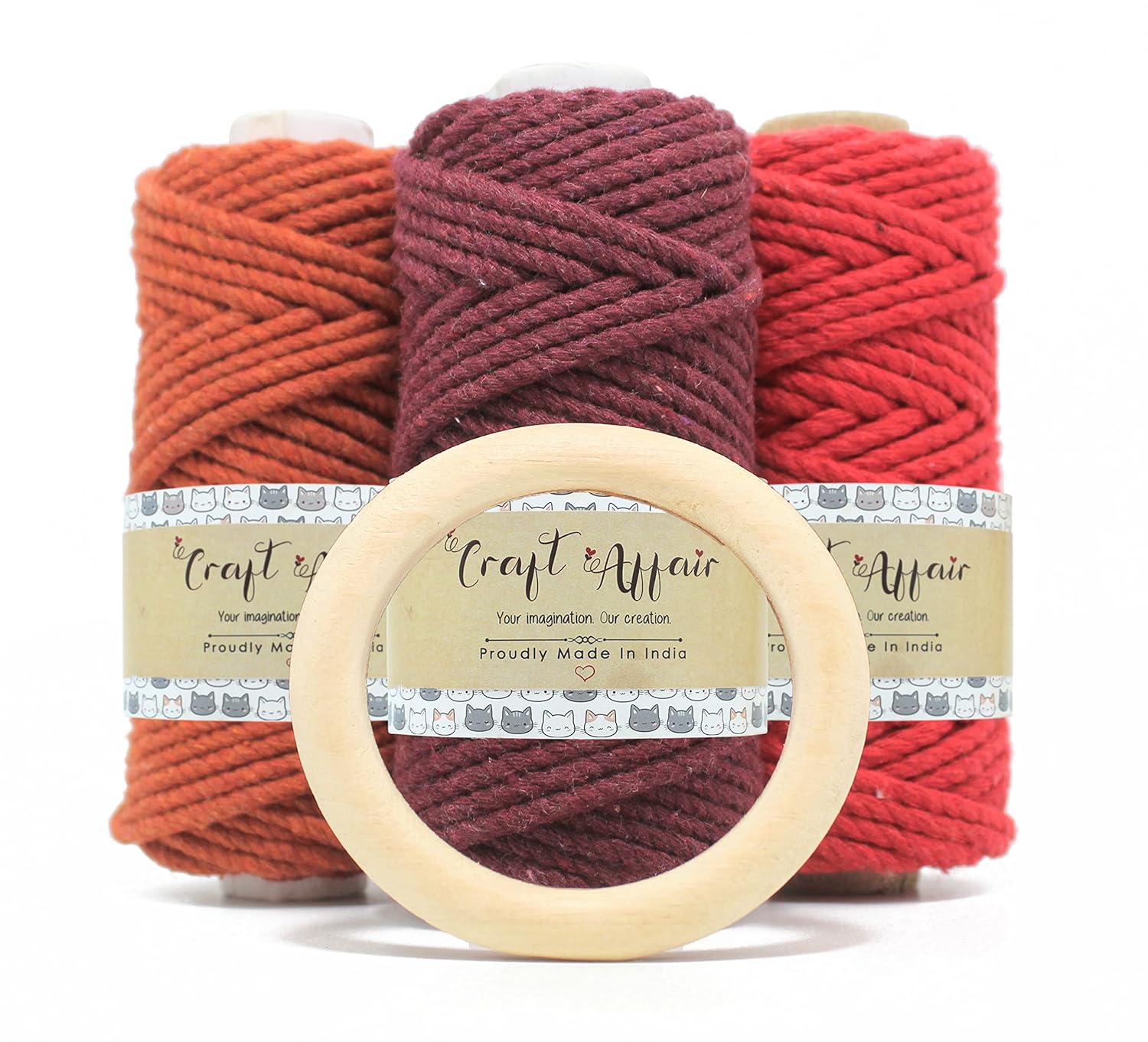 Maroon - 3 mm Twisted Macrame Cord | Twisted macrame Cord | Macrame cord | Macrame Combo | Adikala Craft Store | Art Craft | collection | Projects | DIY | Craft | Craft Making