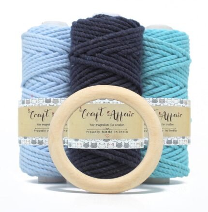 Craft Affair | 3ply Twistwd Macrame Cord Kit / Macrame Threads for Wall Hanging, Purse Making, Bag Making