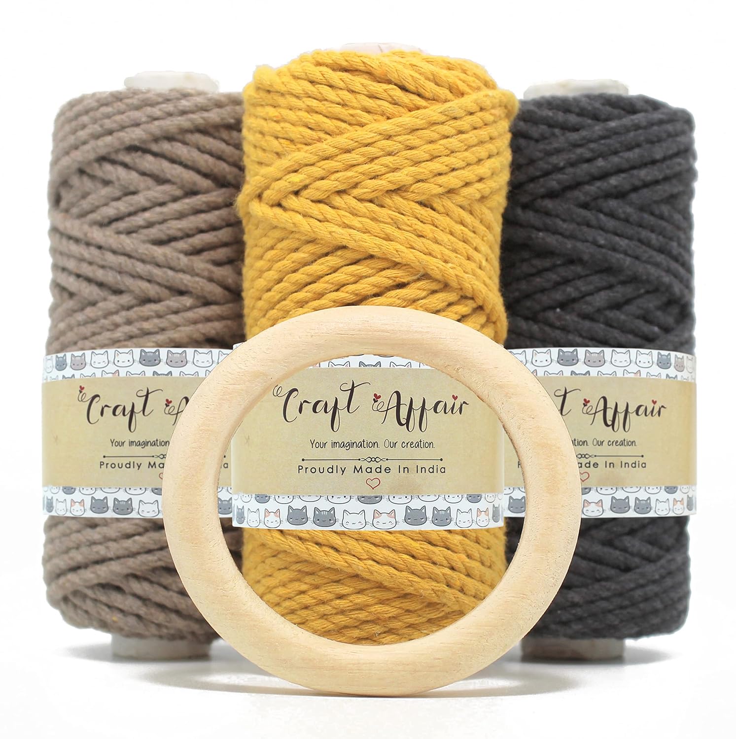 Mustard - 3 mm Twisted Macrame Cord | Twisted macrame Cord | Macrame cord | Macrame Combo | Adikala Craft Store | Art Craft | collection | Projects | DIY | Craft | Craft Making