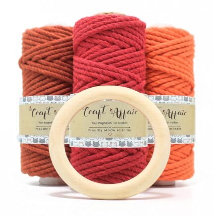 Craft Affair | 3ply Twistwd Macrame Cord Kit / Macrame Threads for Wall Hanging, Purse Making, Bag Making