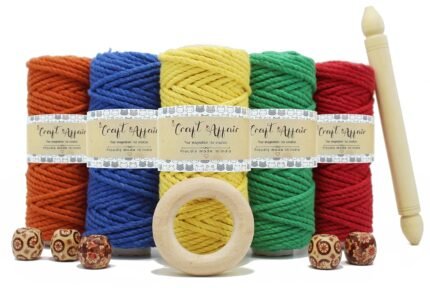 Lemon - 3 mm Twisted Macrame Cord | Twisted macrame Cord | Macrame cord | Macrame Combo | Adikala Craft Store | Art Craft | collection | Projects | DIY | Craft | Craft Making