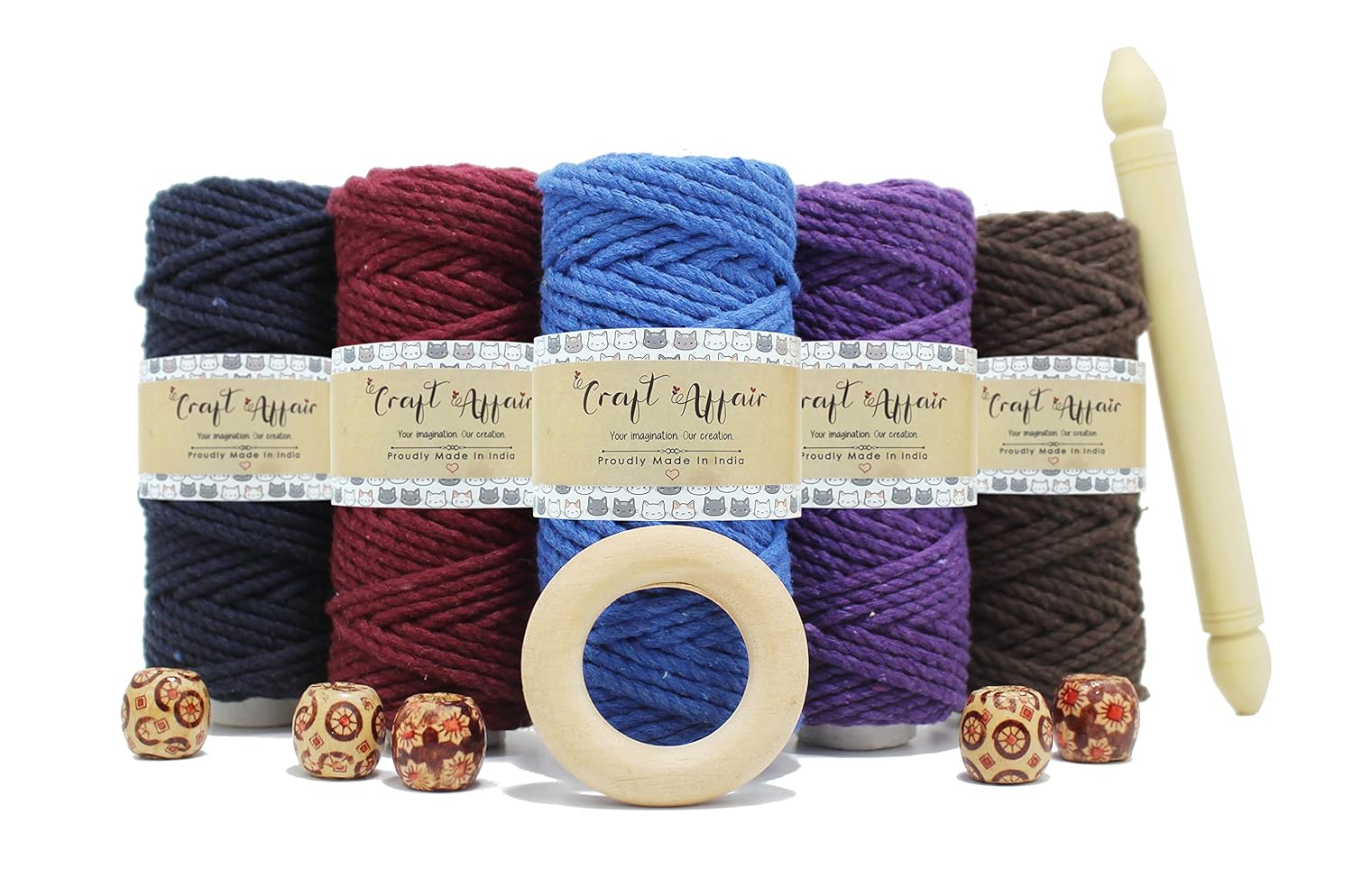 Royal Blue - 3 mm Twisted Macrame Cord | Twisted macrame Cord | Macrame cord | Macrame Combo | Adikala Craft Store | Art Craft | collection | Projects | DIY | Craft | Craft Making