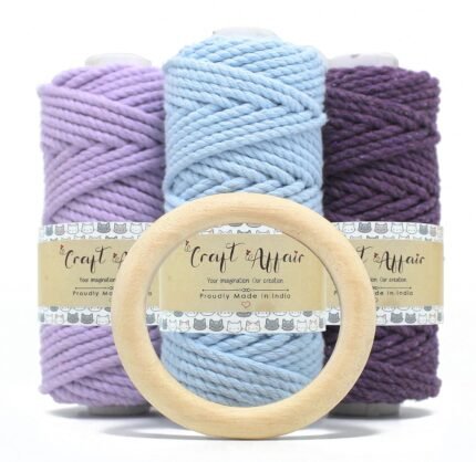 Craft Affair | 3ply Twistwd Macrame Cord Kit / Macrame Threads for Wall Hanging, Purse Making, Bag Making