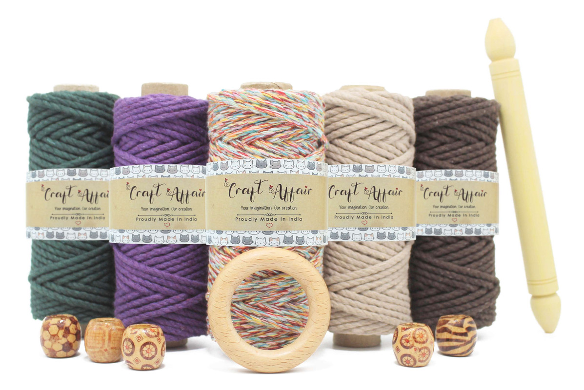 Multi - 3 mm Twisted Macrame Cord | Twisted macrame Cord | Macrame cord | Macrame Combo | Adikala Craft Store | Art Craft | collection | Projects | DIY | Craft | Craft Making