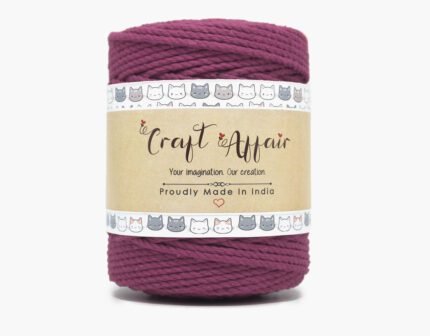 Magenta - 3 mm Twisted Macrame Cord | Twisted macrame Cord | Macrame cord | Adikala Craft Store | Art Craft | collection | Projects | DIY | Craft | Craft Making