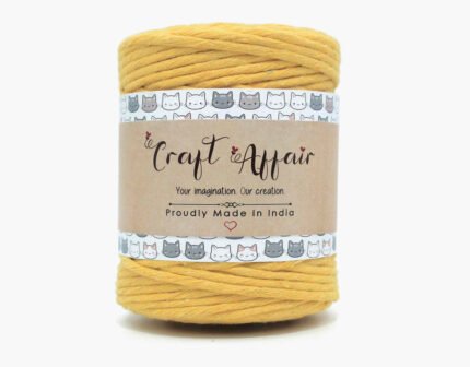 Mustard - 3 mm Single Strand Macrame Cord | Twisted macrame Cord | Macrame cord | Adikala Craft Store | Art Craft | collection | Projects | DIY | Craft | Craft Making