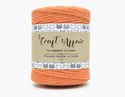 Orange - 3 mm Single Strand Macrame Cord | Twisted macrame Cord | Macrame cord | Adikala Craft Store | Art Craft | collection | Projects | DIY | Craft | Craft Making