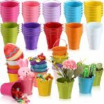 Colourful Mini Buckets (3-Inch, 40 Gram) For Stationery Items For Home Decor
