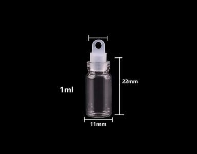 Transparent Tiny (22mm) wish bottle with Cork Stopper 1ml  Mini Containers - Image 3