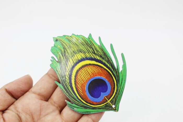 MDF Mor Pankh (4x10cm) | Decorative Craft Cutout - Image 1