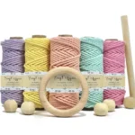 3ply Twisted Macrame kit (Thickness 3mm )  for craft projects - Pack of 5 of Macrame cord