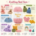 Knitting Nest | Acrylic Yarn (200 Meter, 100 Grams, 2mm) / Woolen Yarn / Acrylic Yarn for Knitting and Crocheting - Image 3